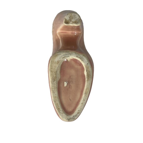 Vintage Ceramic Shoe Planter  Made in USA Pink High Heel Succulent Pot - Picture 8 of 10